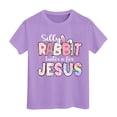 thumbnail image 2 of lnmuld Toddler Kids Easter Egg Bunny Graphic Tee - Holiday Celebration Shirt Color:Green,Size:3-4 Years, 2 of 4