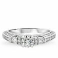 thumbnail image 3 of Sparkle Jewels Round Cut CZ Wedding Ring Band Trio Set 14k White Gold Finish, 3 of 6