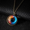 thumbnail image 4 of Collar para mujer, joyería para mujer, collar con colgante del sistema solar, collar de clavícula con cúpula de cristal de doble cara de galaxia., 4 of 4