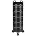 thumbnail image 1 of Fruit Vegetable Basket, Rotating Storage Shelves Rack, Kitchen Vegetable Storage Organizer, Fruit Basket Floor Stand Shelf Fruit Tower, 5 Tier, Round (Black)-Black, 1 of 8
