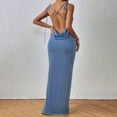 thumbnail image 3 of Kaemgyyd Wedding Guest Dresses for Women Elegant Backless Bodycon Maxi Dress Halter Cocktail Going out Long Dress for Party, 3 of 6