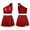 Red, variant on iiniim Girls Cheerleading Costumes Crop Top with Pleated Skirt Shiny Jazz Hip Hop Performance 3-14 A Gold 13-14