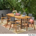 thumbnail image 3 of GDF Studio Claude Outdoor Mesh and Acacia Wood 9 Piece Dining Set, Teak, 3 of 10