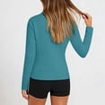 thumbnail image 5 of Yeaiivve Women Slim Fit Workout Jackets Full Zip Long Sleeve Hiking Shirts Running Athletic Yoga Tops Lightweight SPF Zip Up Outdoor Jacket Green,XXXXXL, 5 of 7