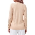 thumbnail image 3 of Fantaslook Crew Neck Knit Cardigan Sweaters for Women Button Front Sweater Tops Business Casual Fall Outfits, 3 of 10