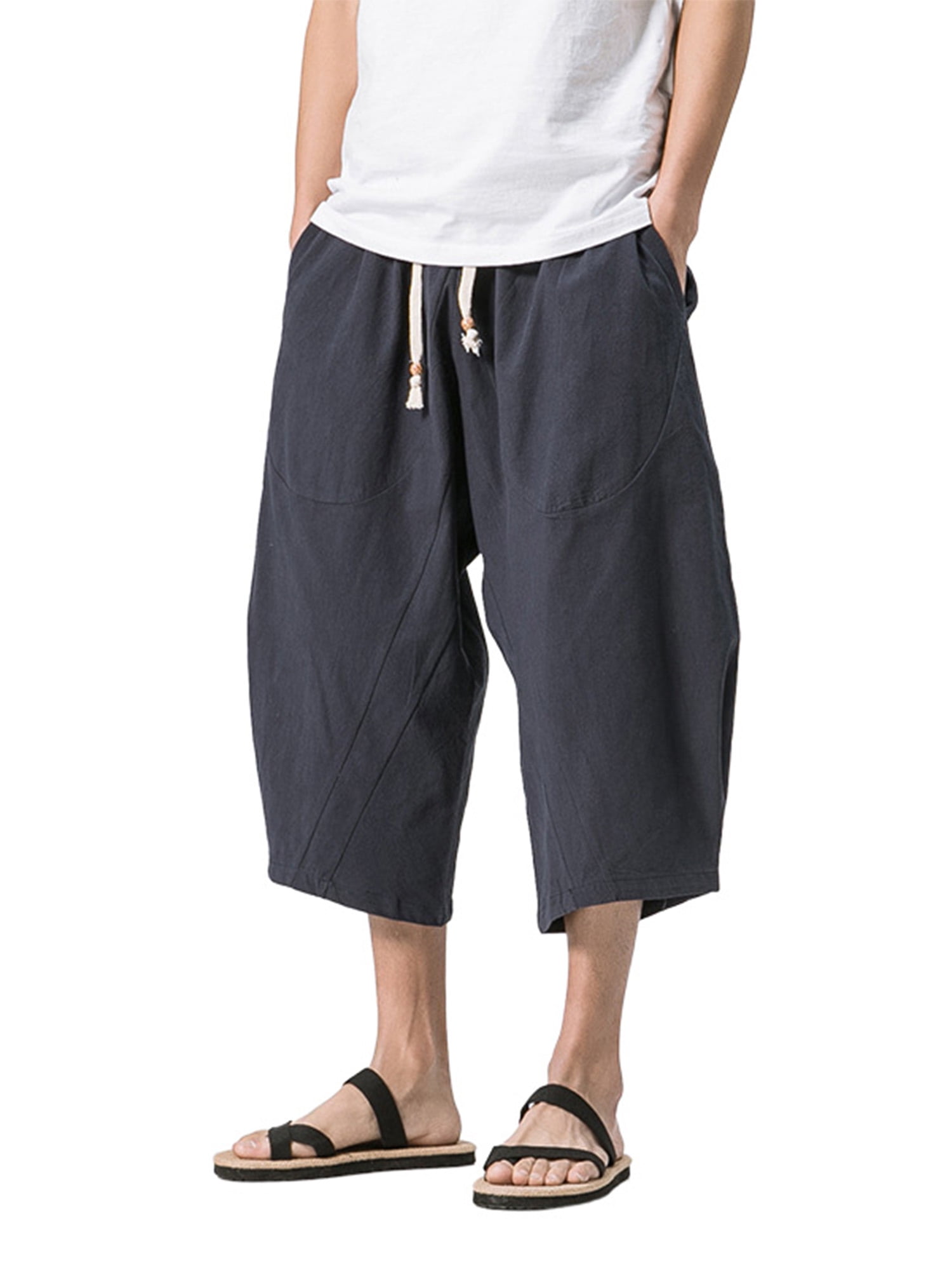 CVLIFE Mens Capri Long Shorts Below Knee Loose Fit Beach Sport Wear ...