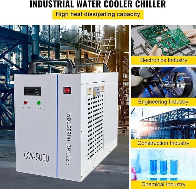 SIHAO CW-5000 Industrial Water Chiller 6L,Water Cooling System,Thermolysis Type Water Cooling Chiller Machine for 60W 80W Laser Engraving Machine