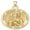 Yellow Gold, variant on Saint Brigid of Ireland Religious Medal - - 2/3 Inch Size of Dime, Solid 14K Yellow Gold