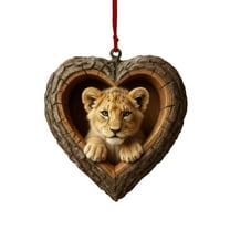 CuiLiyq Animals Christmas Ornaments, 2D Acrylic Forest Animal Christmas Pendant for Holiday Party Decor, Xmas Ornaments Forest Animals Tree Hanging Decoration Gift for Animal Lovers (F)