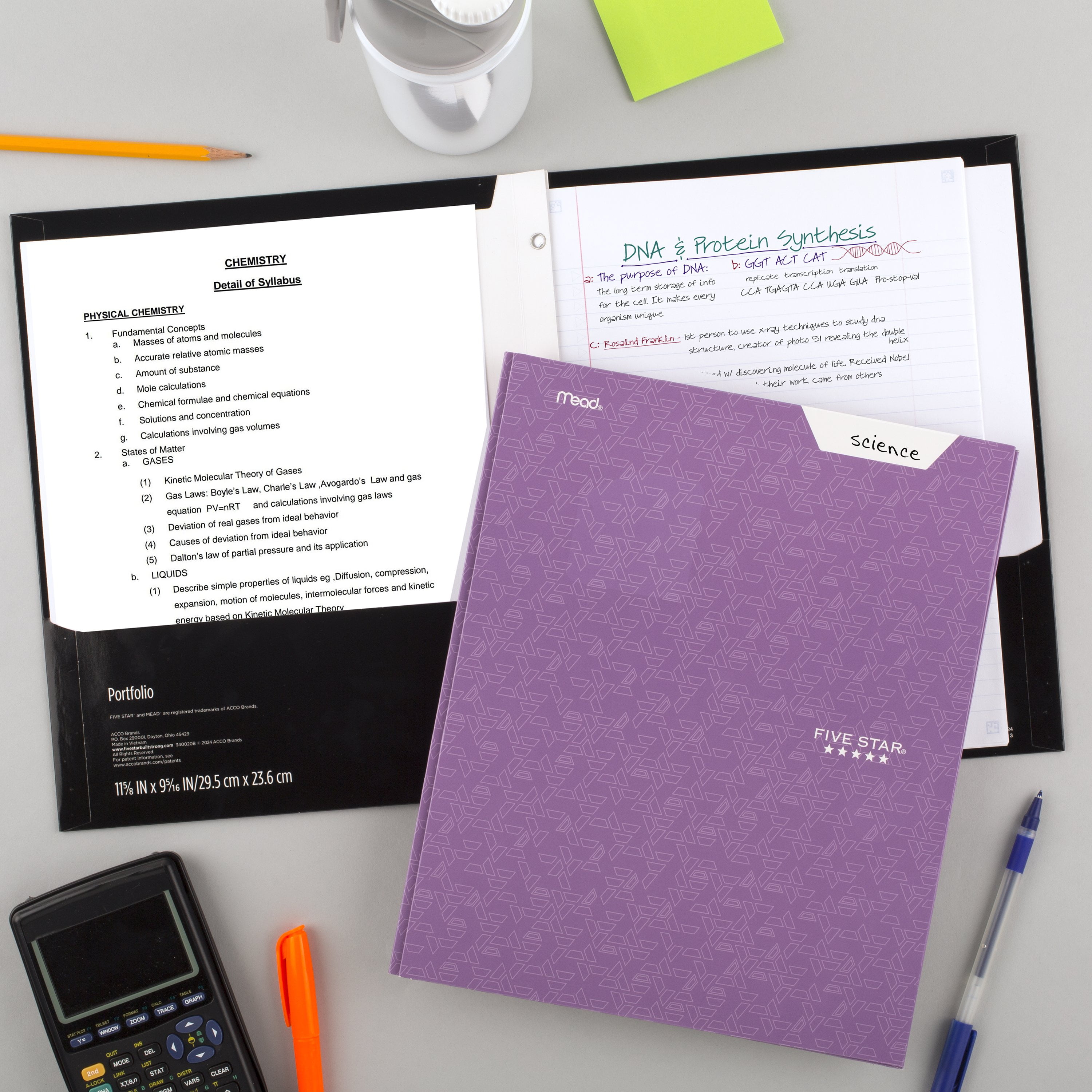 (3 pack) Five Star Pocket and Prong Paper Folder, Amethyst Purple
