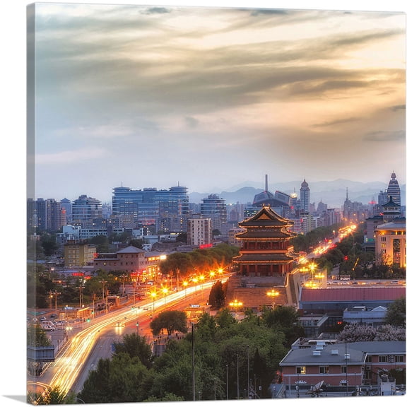 ARTCANVAS Beijing China Capital Skyline Square Canvas Art Print - Size: 12" x 12" (0.75" Deep)
