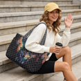 thumbnail image 4 of FOR U DESIGNS Galaxy Wolf Print Tote Bag for Women, Two Tone Quilted Tote Purse with Side Pockets, Lightweight Handbags Large Capacity Shoulder Bag for Ladies, 4 of 6