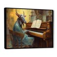 thumbnail image 2 of Designart Goat Animal framed wall art, Musical Goat I , Goat Large framed wall art decor, Turquoise Modern black framed wall art, 44x34 inches black frame, 2 of 5