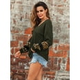 thumbnail image 5 of Women's Classic Fit Lightweight Long-Sleeve V-Neck Sweater With Leopard Print, 5 of 5