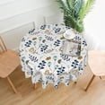 thumbnail image 2 of Blue Grey White Floral Leaves Round Tablecloth 60 Inch Spring Summer Leaf Table Clothes Rustic Reusable Circle Table Cover for Picnic Party Dining Room Home Indoor Outdoor Decor, 2 of 7