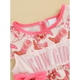 thumbnail image 5 of BemeyourBBs Baby Girls Romper, Fly Sleeve Crew Neck Bows Boots Print Bodysuit, 5 of 9
