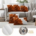 thumbnail image 6 of Burnt Orange Outdoor Waterproof Pillow Covers, Sparkle Gold Stained Floral Flower Art Decorative Square Throw Pillowcase Sofa Cushion Sham for Patio/Couch/Chair, 16"x16" 2 Pack, 6 of 8