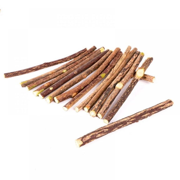 Prettyui 15pcs Pure Natural Wood Polygonum Sticks Pet Cat Molar Toothpaste Stick