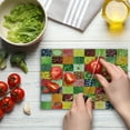 thumbnail image 4 of Collage Cutting Board, Square Composition of Healthy Cucumber Watermelon Broccoli Carrot Vegetables, Decorative Tempered Glass Cutting and Serving Board, in 3 Sizes, by Ambesonne, 4 of 5