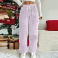 thumbnail image 5 of yillto Women Fall Winter Pjs Fuzzy Fleece Pajamas Pant Plush Soft Warm Elastic Waist Lounge Bottoms, 5 of 6