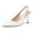 White, variant on Pennysue pointed shiny leather ankle buckle high heels dress shoes for summer wedding or party