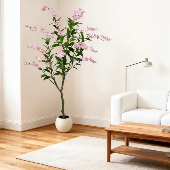 Kojooin Artificial Jasmine Tree, Lifelike Fake Tree for Indoor Decor,Large Artificial Plant in Pot