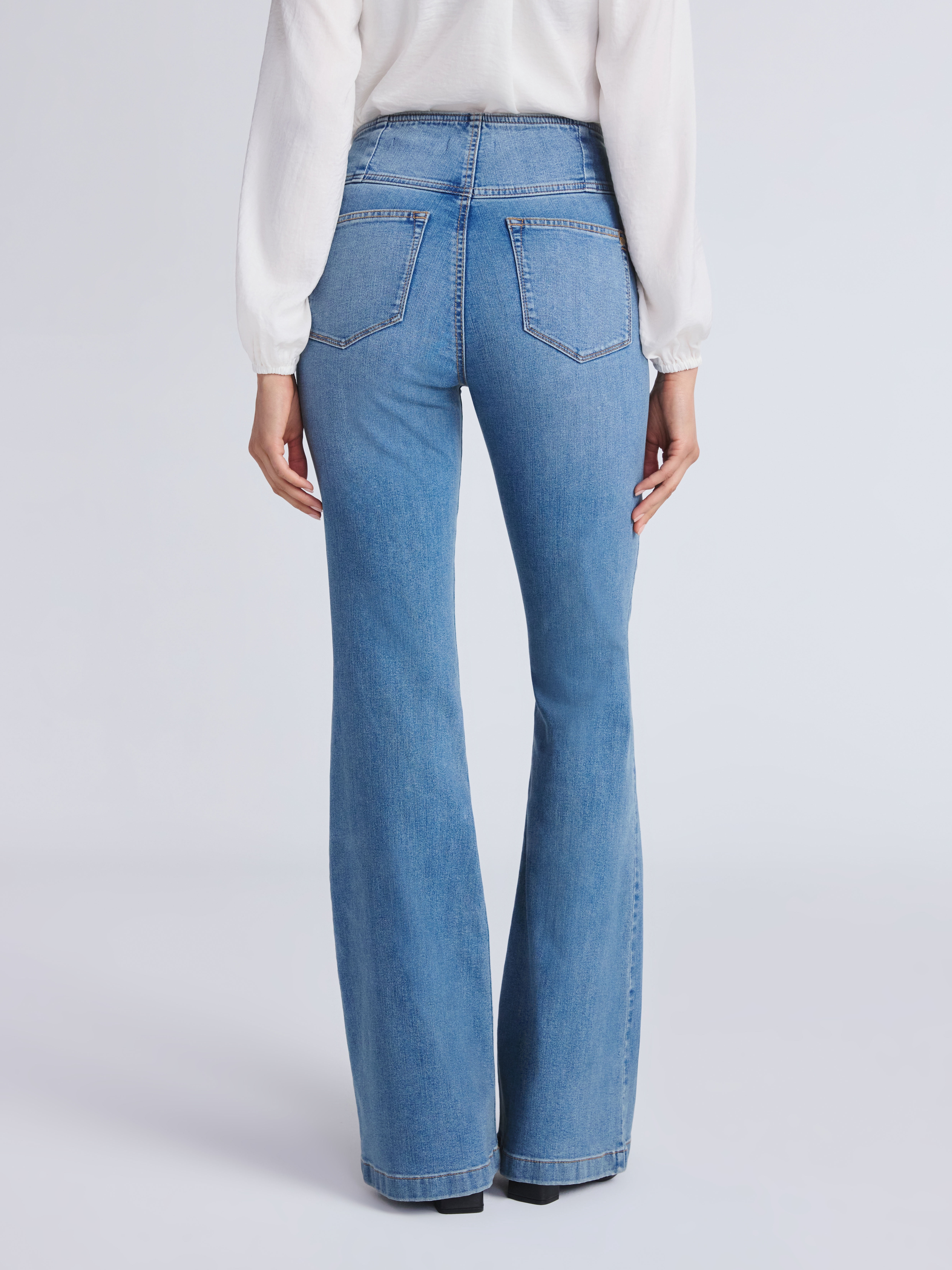Sofia by Sofia Vergara Women's and Women's Plus Melisa Flare High Rise Pull On Jeans, 30.5", 32.5" and 34.5" Inseams, Sizes 0-28