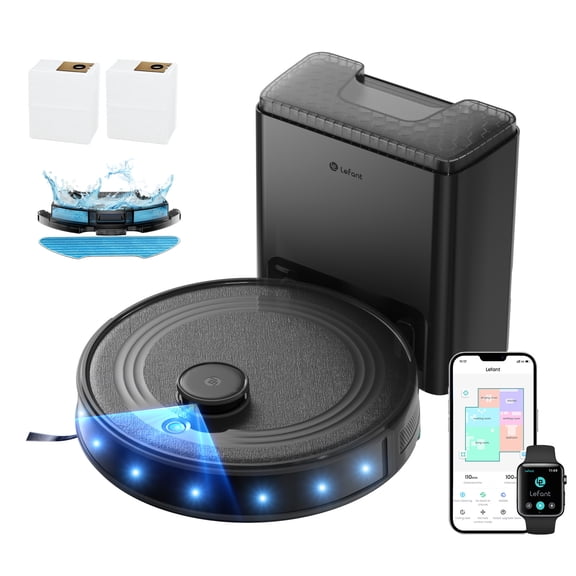 Lefant M2 Plus LiDAR Navigation Robot Vacuum and Mop, 7000Pa Suction, Multi-Floor Mapping, Self-Emptying and Filling, Robot Vacuum for Floors Pet Hair