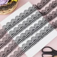 thumbnail image 5 of 15Yards Black Venice Craft Lace Trim 1.5Inch Polyester Wavy Ribbon Crochet Floral Eyelet Lace Fabric Tulle Crafting Scalloped Edge, 5 of 5