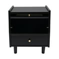 thumbnail image 2 of Black/White/Log Bedside Cabinet 2-Tier Bedside Cabinet Nightstand Bedside Table Bedroom for Living Room, Office, Bedroom 17.1*15.7*18.9in, 2 of 25