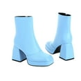 thumbnail image 4 of Puntoco Women Winter Boots Clearanc Solid Color Thick High-Heeled Women'S Boots Blue 6.5(38), 4 of 5