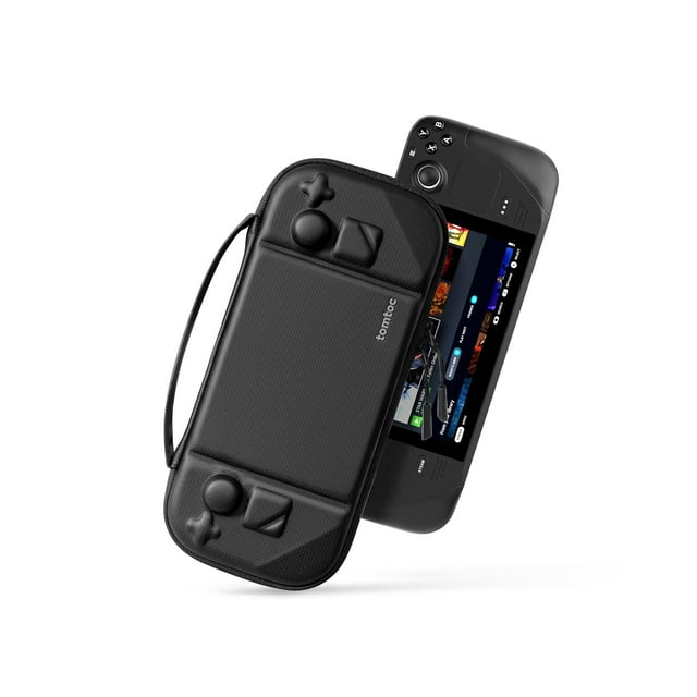 tomtoc Carrying Case Compatible with Steam Deck/Steam Deck OLED, Protective case, Hard Portable Travel Carrying bag for Steam Deck Console, Shockproof, Travel friendly, Black