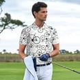 thumbnail image 3 of Fotbe Bicycle Camiseta Polo de Golf para Hombre con Estampado – Camisa Deportiva Transpirable con Cuello Abotonado-Small, 3 of 6