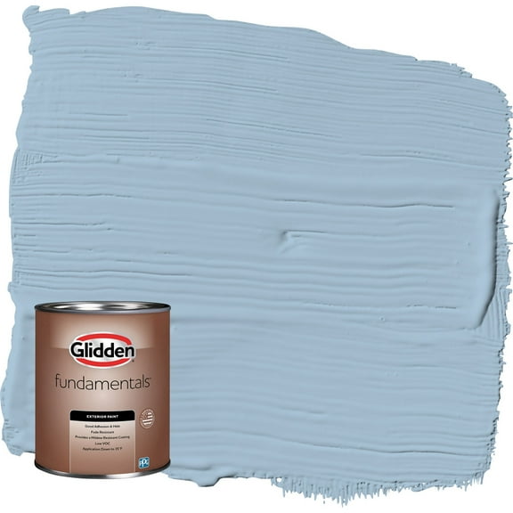 Glidden Fundamentals Heavenly Blue / Blue Satin Exterior Paint, 1 Quart