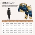 thumbnail image 3 of KLL Moonlit Golden Tree Peacock Print Women's Long Sleeve Pajamas with Pants Sleepwear Loungewear 2 Set-XX-Large, 3 of 7