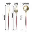 thumbnail image 3 of Efavormart 24 Pack | 8" Metallic Gold With Cinnamon Rose Plastic Utensil Set, Modern Premium Disposable Silverware Set, 3 of 11