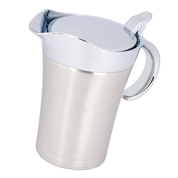 Olla Para Salsa, Jarra Térmica Para Servir Con Aislamiento De Doble Pared De Acero Inoxidable 304 Con Tapa Y Pico Antigoteo Para Aderezo De Ensalada De Natillas Y Salsa