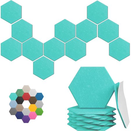 Hexagonal Acoustic Panels-12 Pack High-Density Sound Absorbing Panels 12"X10"X0.4" for Enhanced Noise Reduction, DIY Design, Idea for Studios, Offices, and Home Theaters(Viking Blue)