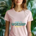 thumbnail image 5 of Made to Worship Psalm 95:1 Christian Graphic T-Shirt, Heliconia, Size 3XL, 5 of 6