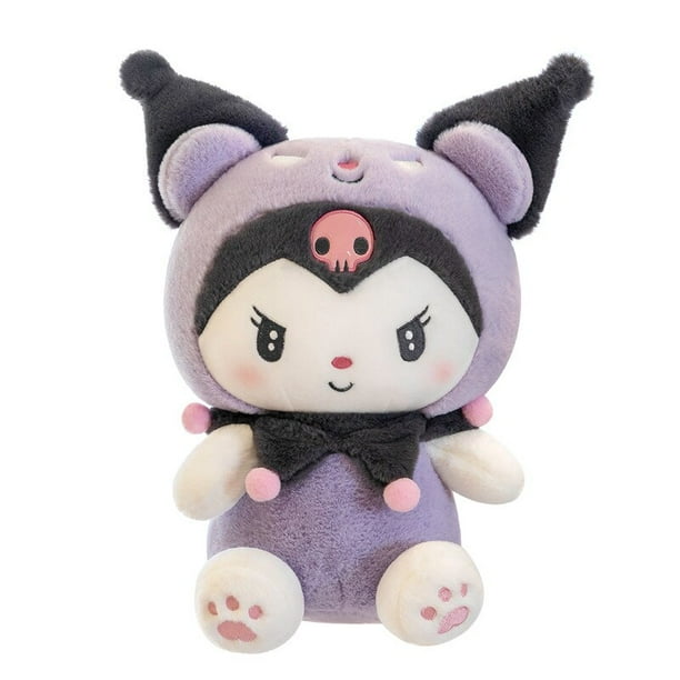 Almohada de peluche del diablo Sanrio dark Kuromi para niños, cojín de sofá suave de dibujos animados Kawaii, regalo de cumpleaños