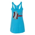 thumbnail image 2 of Wild Bobby, Baseball Fingerprint It's In My DNA, Sports, Women Tri-Blend Racerback Tank Top, Vintage Turquoise, X-Large, 2 of 5