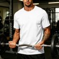 thumbnail image 4 of Men's Solid Crew Neck Short Sleeve T-Shirt, Regular Fit Lightweight Casual Basic Summer Top M, 4 of 5