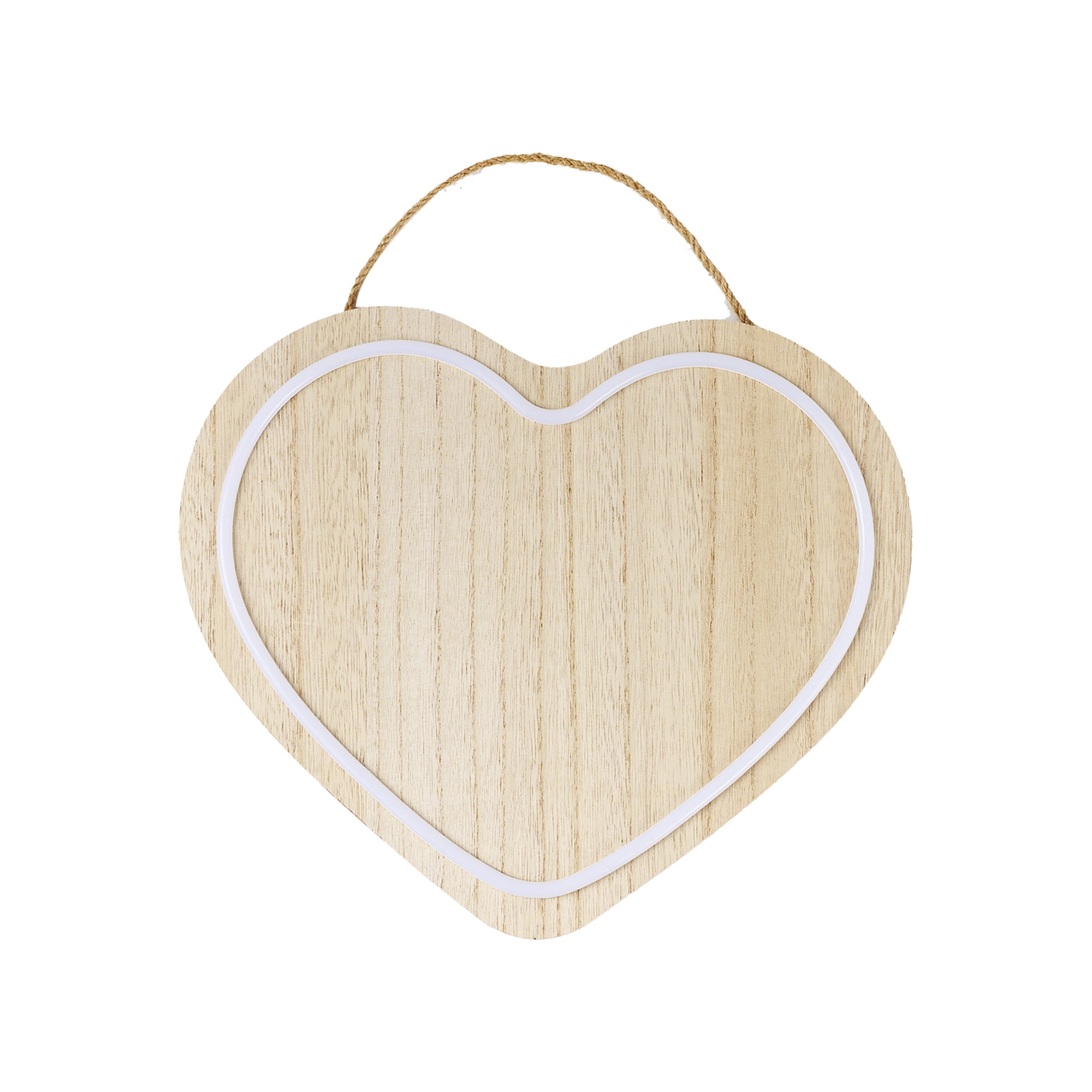 LED Wooden Heart Sign Paint Kit, Unfinished Wood Surface, Hello Hobby, 11 in. x 1.4 in. x 9.5 in.