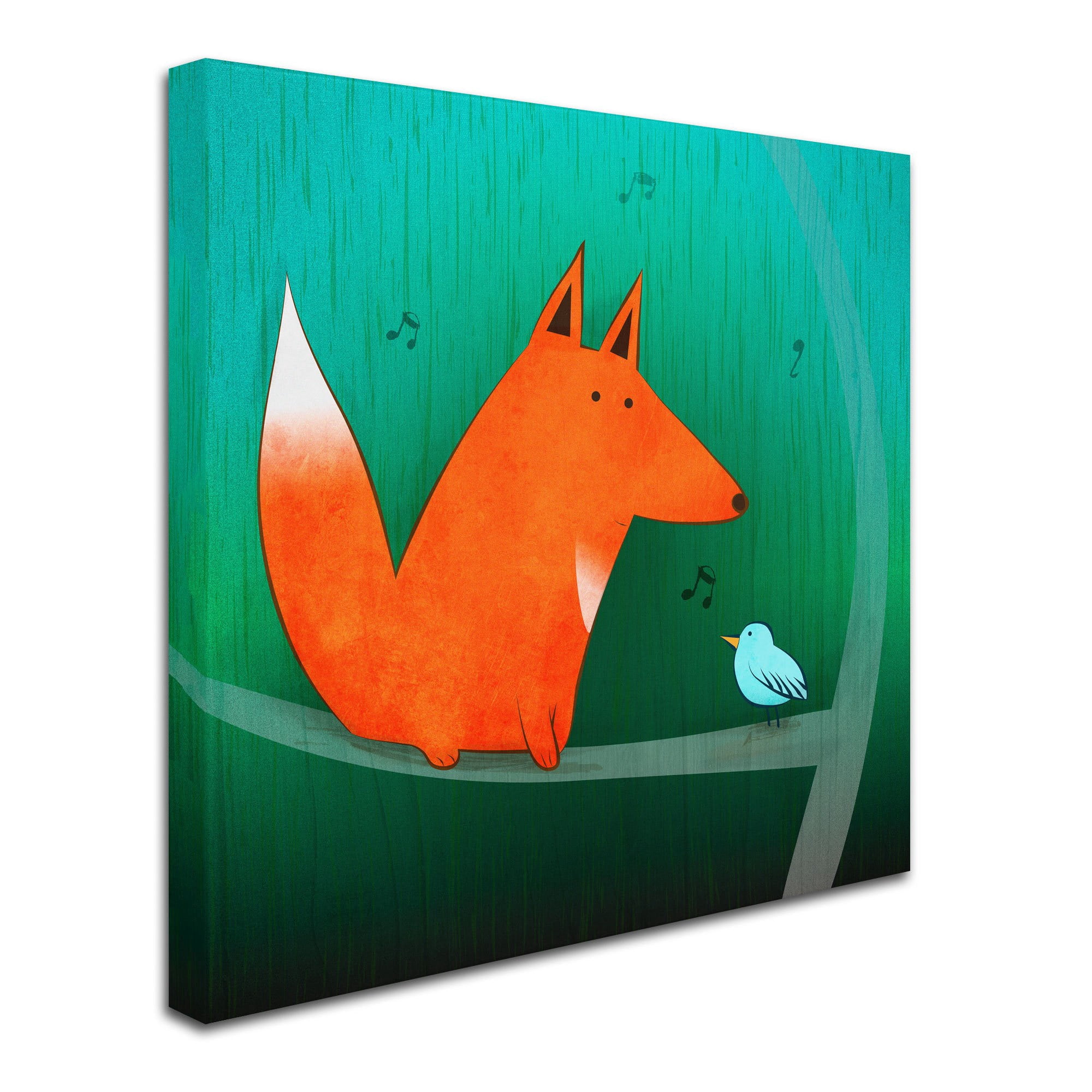 Trademark Fine Art "Fox in Tree" Canvas Art by Carla Martell