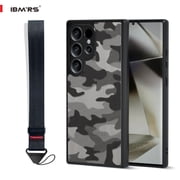 ( with wrist strap)IBMRS for Samsung Galaxy S25 Ultra Case,Hard Back Soft edgesTransparent matte Frosted Phone Case