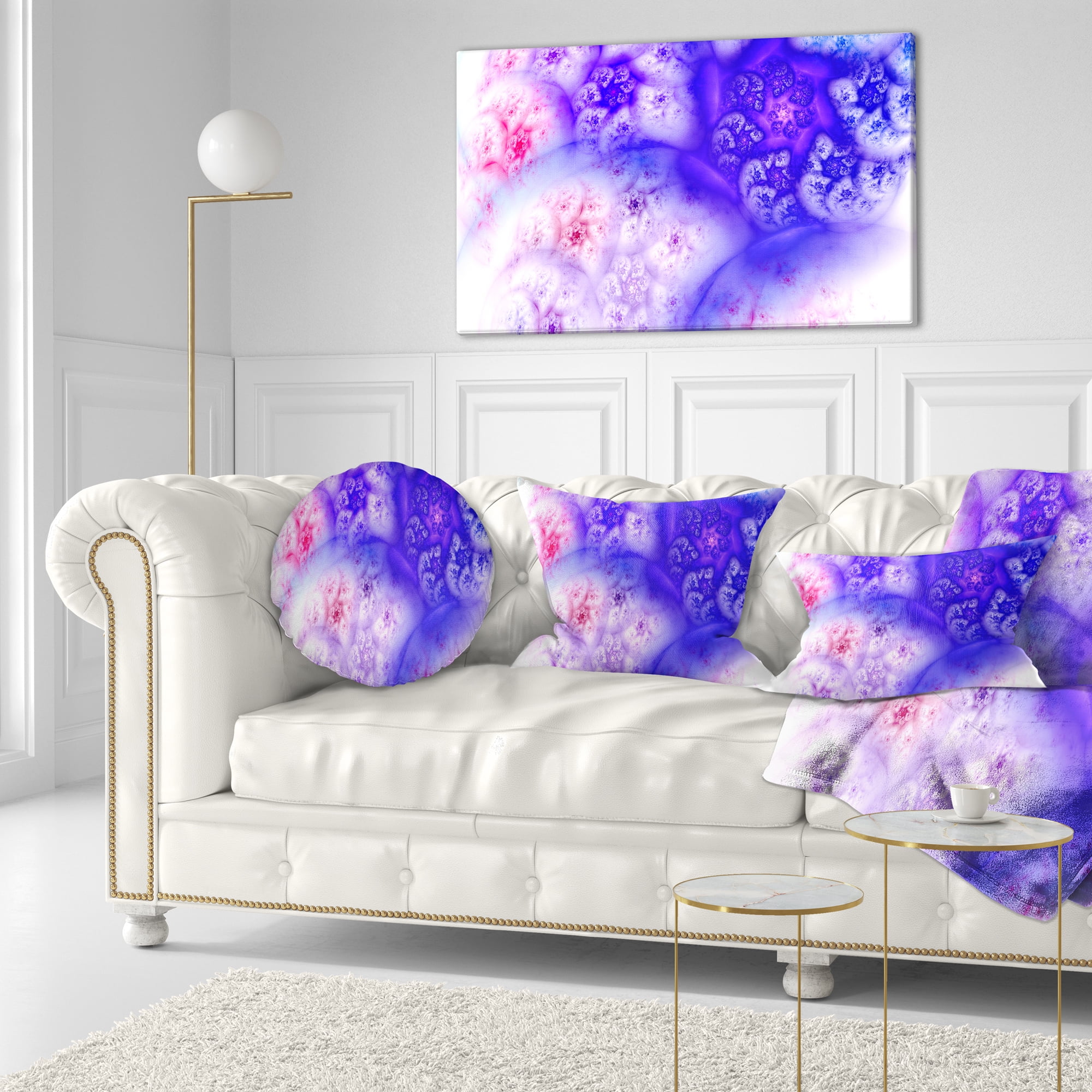 Designart Light Blue Magic Stormy Sky - Abstract Throw Pillow - 12x20