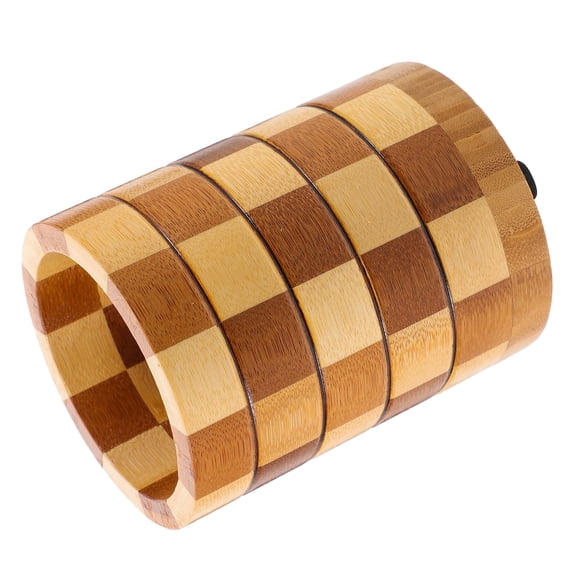 Masteelf 1Pcs Wooden Utensil Organizer Cutlery Storage for Householders Checkered Pattern 12.5*4*4in