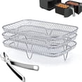thumbnail image 4 of Stainless Steel Air Fryer Dehydration Rack Three-layer Grilling Stand for Air Fryer (Silver), 4 of 9