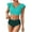 A-Mint Green, variant on WREESH Women's 2-Piece High Waisted Swimsuit Set - V-Neck, Ruffle Sleeve, Tight Fit Light Blue