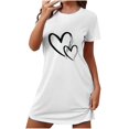 thumbnail image 5 of Sakmal Valentines Mumu Nightgownss for Women Short Sleeve Love Soft Sleep Dress Short Heart Print Ladies Nightgown L, 5 of 5